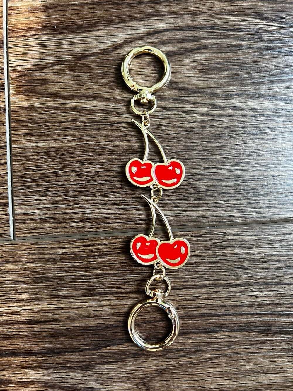 Metal Cherry Purse Chain Bag Strap Extender Keychain Charm